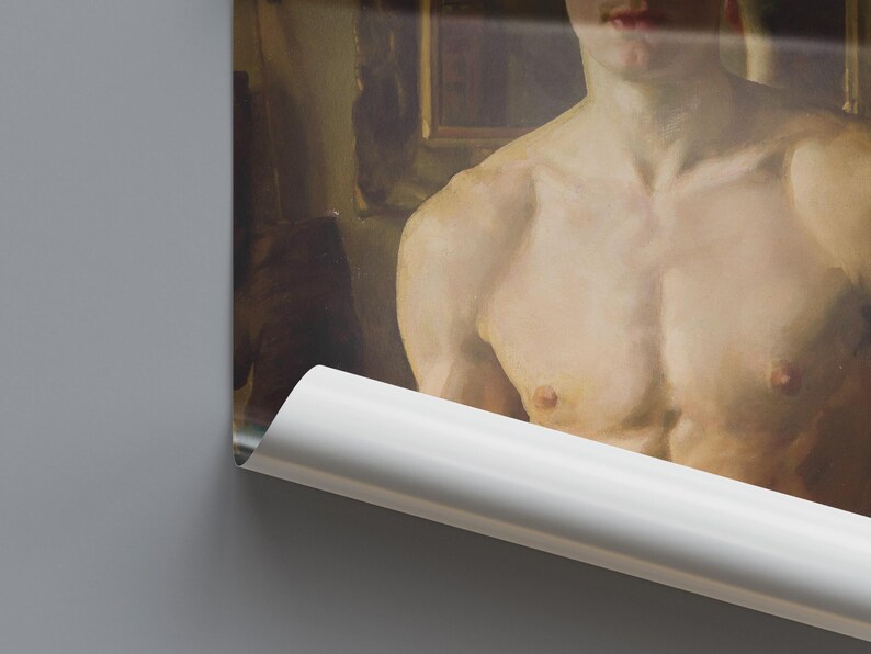 The Boxer Konstantin Somov 1933 Poster, Male Figure Classical Oil Painting Wall Art