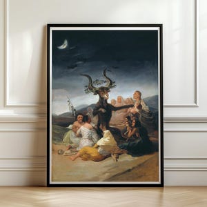 Witches Sabbath Print, Francisco Goya 1798 Gothic Wall Art, Dark Romanticism Folk Horror Poster