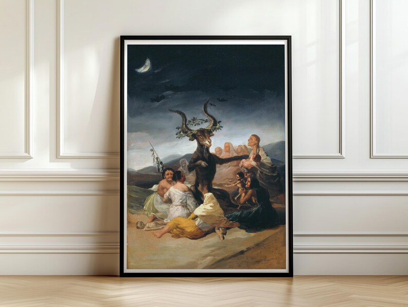 Witches Sabbath Print, Francisco Goya 1798 Gothic Wall Art, Dark Romanticism Folk Horror Poster