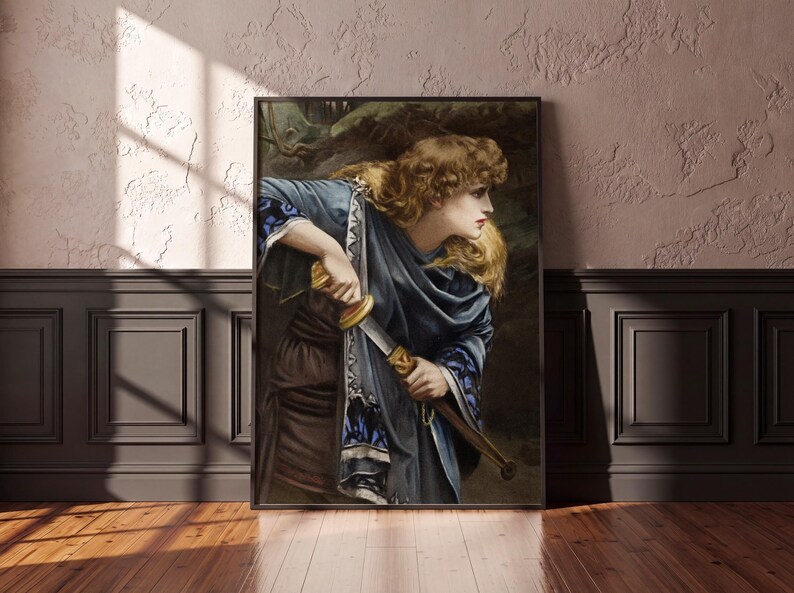 Imogen Herbert Schmalz 1888, Pre-Raphaelite Portrait Print, Shakespeare Cymbeline Art