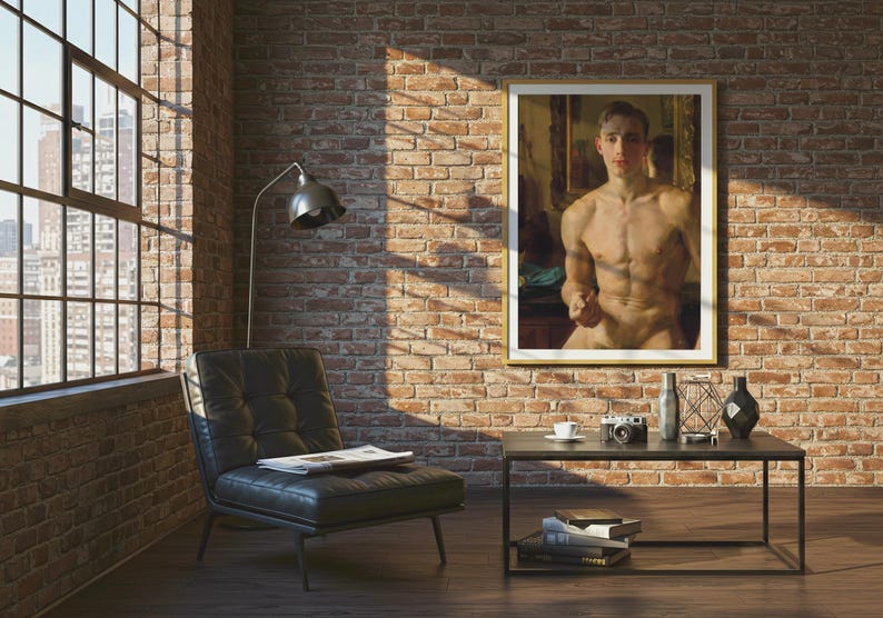 The Boxer Konstantin Somov 1933 Poster, Male Figure Classical Oil Painting Wall Art
