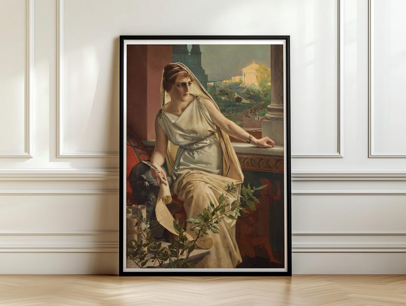 Hypatia by Julius Kronberg 1889, Neoclassical Portrait Art Print, Ancient Greek Philosopher Poster