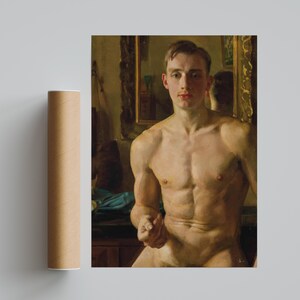 The Boxer Konstantin Somov 1933 Poster, Male Figure Classical Oil Painting Wall Art