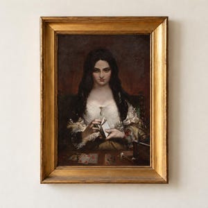 The Wish Print, Theodor von Holst 1840 Dark Romanticism Wall Art, Femme Fatale Poster