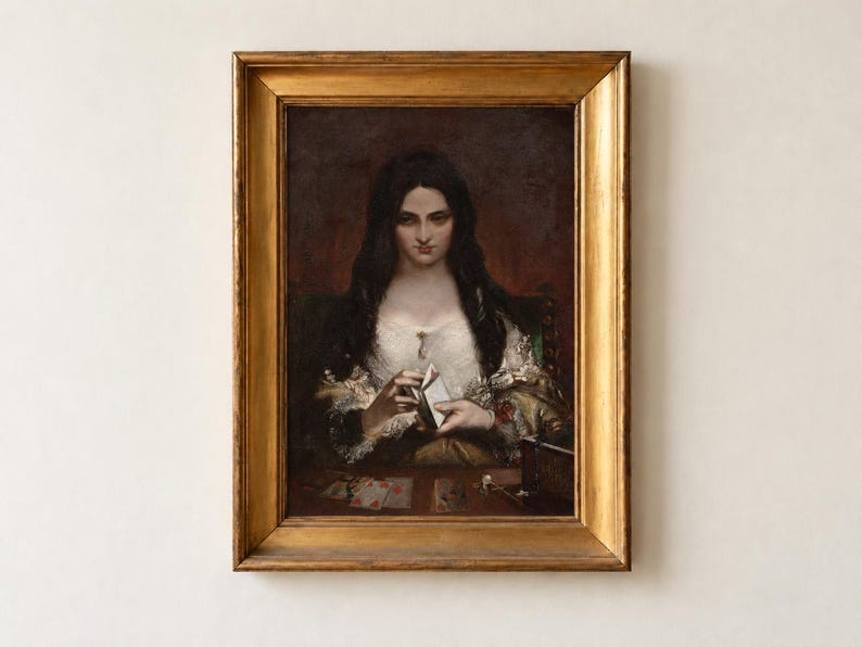 The Wish Print, Theodor von Holst 1840 Dark Romanticism Wall Art, Femme Fatale Poster