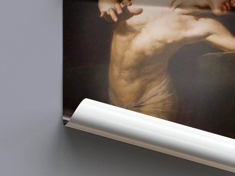 Narcissus Print, Gyula Benczur 1881 Greek Mythology Wall Art, Echo and Narcissus Poster