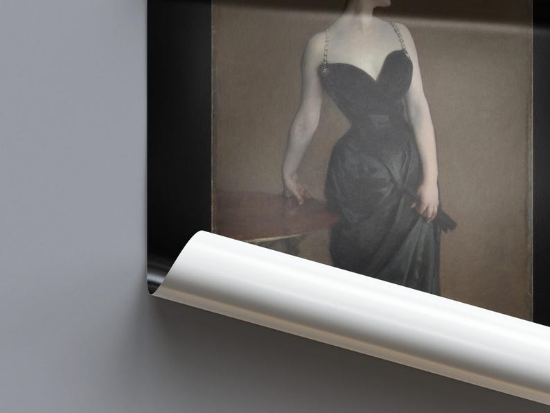 Madame X Portrait Print, John Singer Sargent, Black Dress Woman Painting, Vintage Wall Art Poster