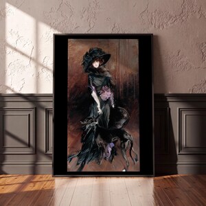 Marchesa Luisa Casati Boldini Portrait, Woman with Greyhound Dog, Vintage Belle Epoque Wall Art