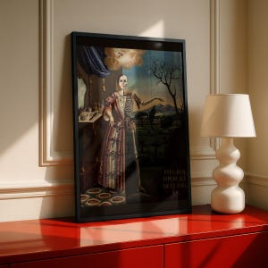 Allegory of Death Print, Mondragon 1856 Memento Mori Wall Art, Skeleton Vanitas Gothic Poster