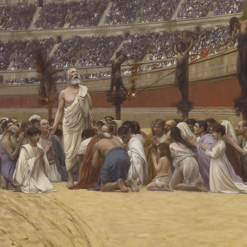 The Christian Martyrs' Last Prayer Print, Jean-Leon Gerome 1883 Christian Wall Art, Ancient Rome Poster image 2