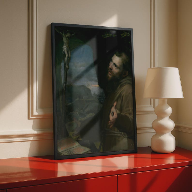 St Francis of Assisi Poster, Barocci Old Master Religious Wall Art, Gothic Catholic