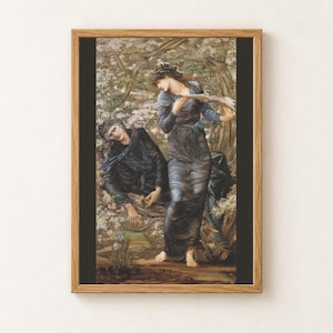 Beguiling of Merlin Print, Burne-Jones Pre Raphaelite Wall Art, Arthurian Legend Poster, Dark Academia