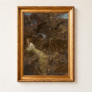 The Haunted Wood Print, Arthur Rackham 1913 Enchanted Forest Wall Art, Folk Horror Painting