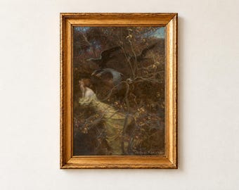 The Haunted Wood Print, Arthur Rackham 1913 Enchanted Forest Wall Art, Folk Horror Painting