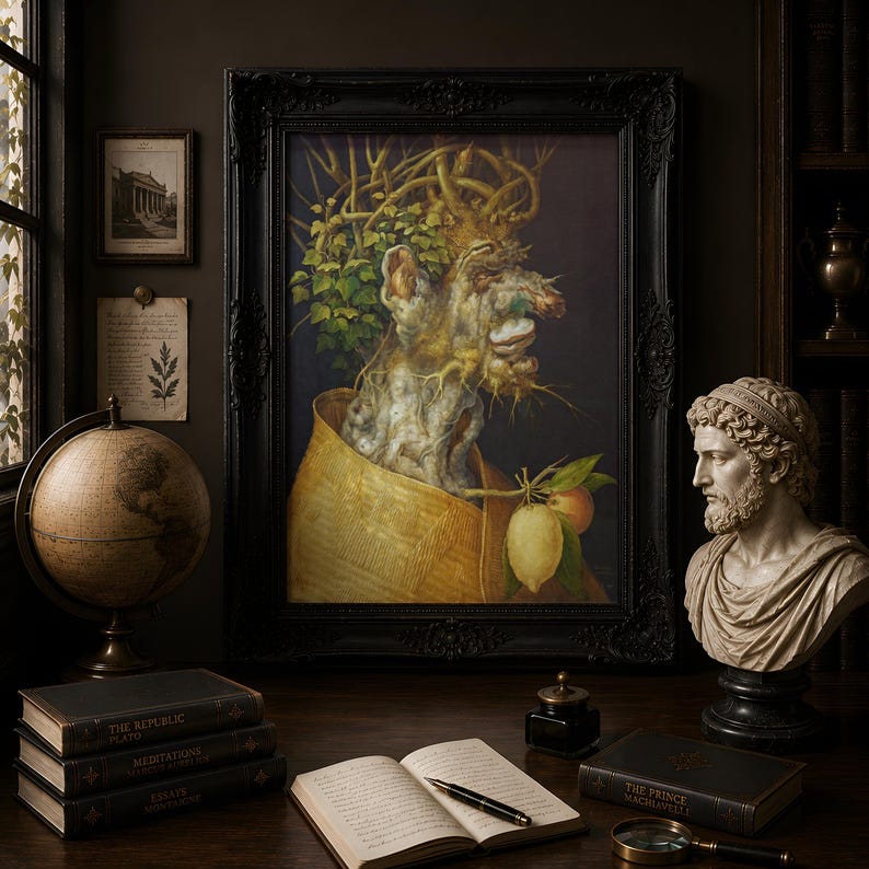 Winter by Giuseppe Arcimboldo 1563, Renaissance Mannerist Portrait Art Print, Gnarled Tree Trunk