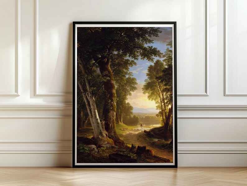 The Beeches Asher Brown Durand 1845, Hudson River School Landscape Print, Vintage Forest Poster