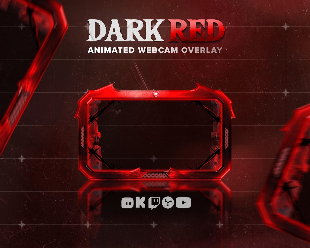 Dark Red Animated Webcam Overlay, Gothic Stream Camera Frame (digital ...