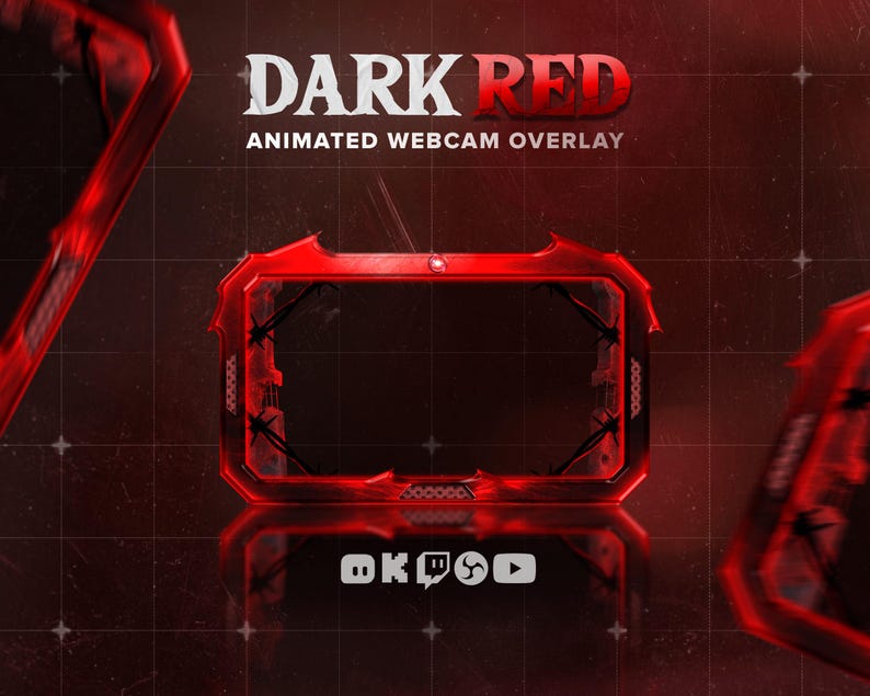 Dark Red Animated Webcam Overlay, Gothic Stream Camera Frame (digital ...