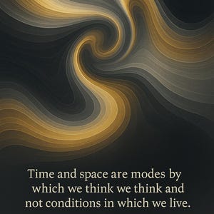 Relativity Meets Quantum: Abstract Science Poster for Mindful Spaces