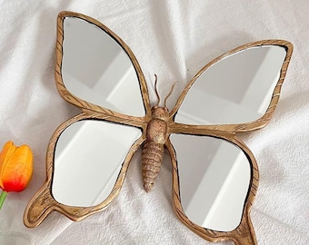Butterfly Dragonfly Mirror: Vintage Gold Art Deco Gallery Wall Decor