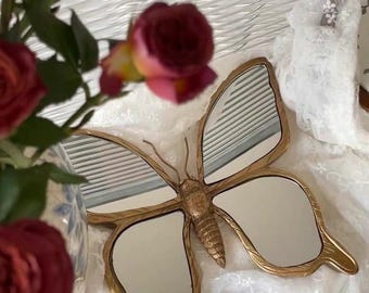 Gold Art Deco Butterfly Mirror: Vintage Gallery Wall Decor