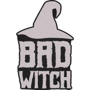 Bad Witch Patch – Halloween Hexe Hut Gestickter Aufnäher – Spooky Gothic Patch 30 x 21 cm