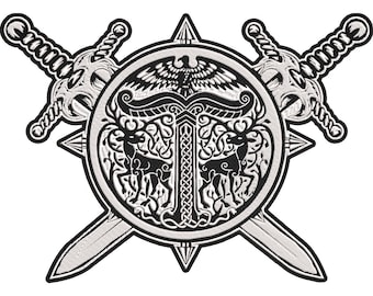 Irminsul Symbol – Ancient Norse Sacred Pillar – Viking Norse Mythology Biker Back Patch 30x21cm-12x9"