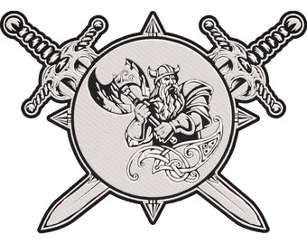 Viking Warrior Patch – Norse God Embroidered Back Patch – Nordic Mythology Patch 30x21cm-12x9"