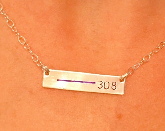 Thin Blue Line Personalized Bar Necklace, Firefighter, Police Wife Necklace, Law Enforcement Necklace, Badge Number, Blue Lives Matter