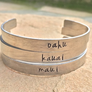 Hawaiian Bracelet, Hawaiian Jewelry, Hawaiian Cuff, Maui Bracelet, Kauai Bracelet, Oahu Bracelet, Mothers Day Gifts For Her