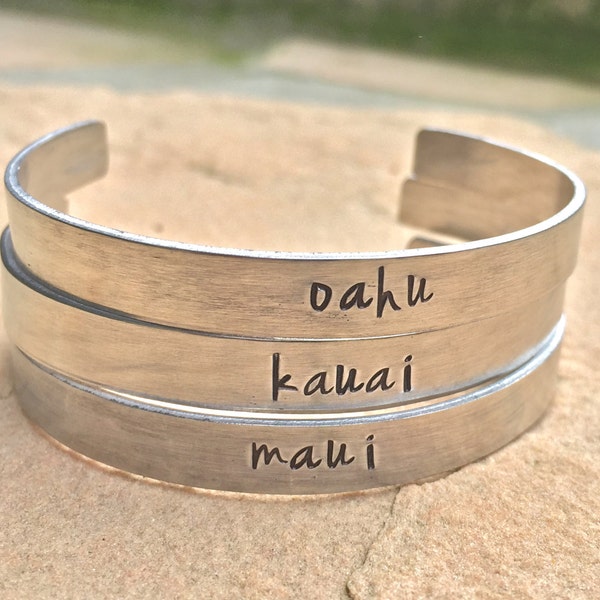 Hawaiian Jewelry, Hawaiian Cuff, Maui Bracelet, Kauai Bracelet, Oahu Bracelet, Surf Bracelet, Mother's Day Gift, Girlfriend Gift