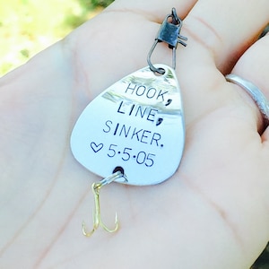 Hook Line and Sinker, fishing lure, Boyfriend Gift, Hooked On You, My Best Catch, Personalized Fishing Lure, Custom Lures