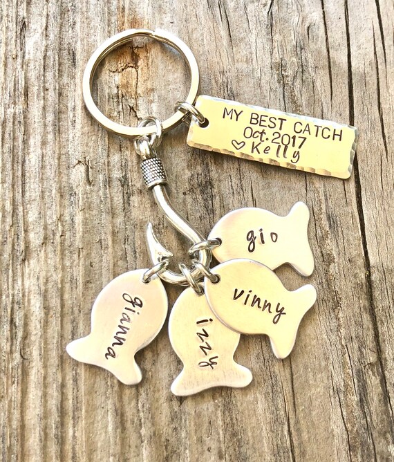 Personalized fishing hotsell keychain