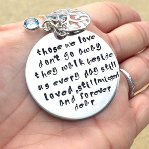 Denkmal Halskette, Erinnerung Halskette, natashaaloha, Baum des Lebens Halskette, Texte Halskette, Denkmal Zitat Halskette, von Hand gestempelt