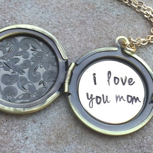 Personalized Gifts For Mom, Custom Locket, Locket Necklace, Message Locket, Personalized Locket, Flower Locket, Hand Stamped Message Locket