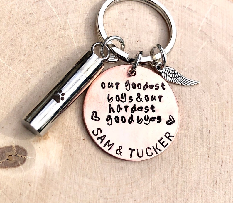 Dog Urn Keychain Pet Loss Pet Ashes Jewelry Pet Cremation Etsy