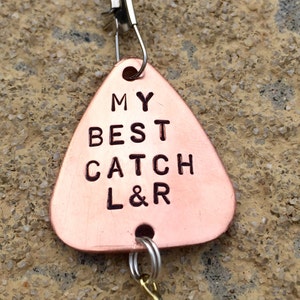 Fishing Lure, Boyfriend Gift, Personalized Fishing Lure,  Hand Stamped Fishing Lures, My Best Catch,natashaalo