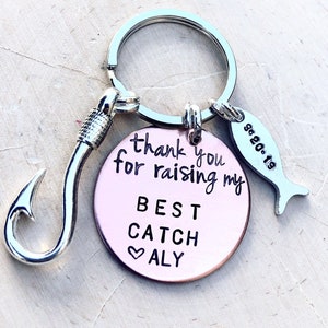 Vielen Dank für die Anhebung meiner besten Fang, Angeln Schlüsselanhänger, Hochzeitsgeschenke, personalisierte Angeln Schlüsselanhänger, Natashaaloha