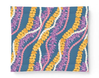 Edredón hawaiano con lei, edredón de algodón / Decoración para el hogar isleño