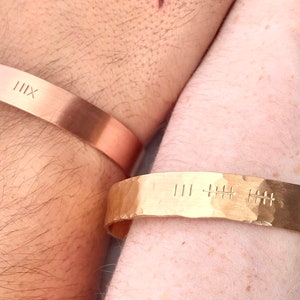 Holiday Gifts His and Hers, Anniversary Tally Mark Bracelet, Personalized Bracelets His and Hers, 10 Years, 15 Years, 5 Years
