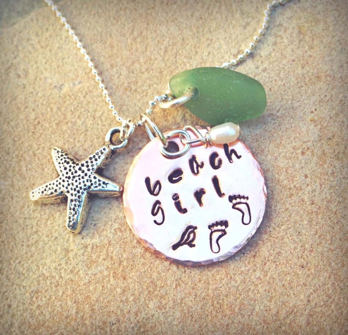 Beach Girl Beach Girl Necklace Beach Girl Jewelry Sea Glass Etsy