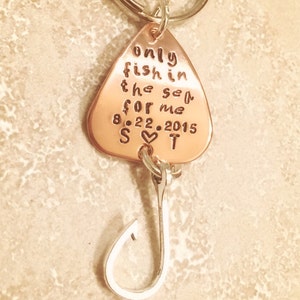 Fishing Keychain, For Him, Boyfriend Gift, Personalized Fishing Lure, Hand Stamped Fishing Lure,natashaaloha