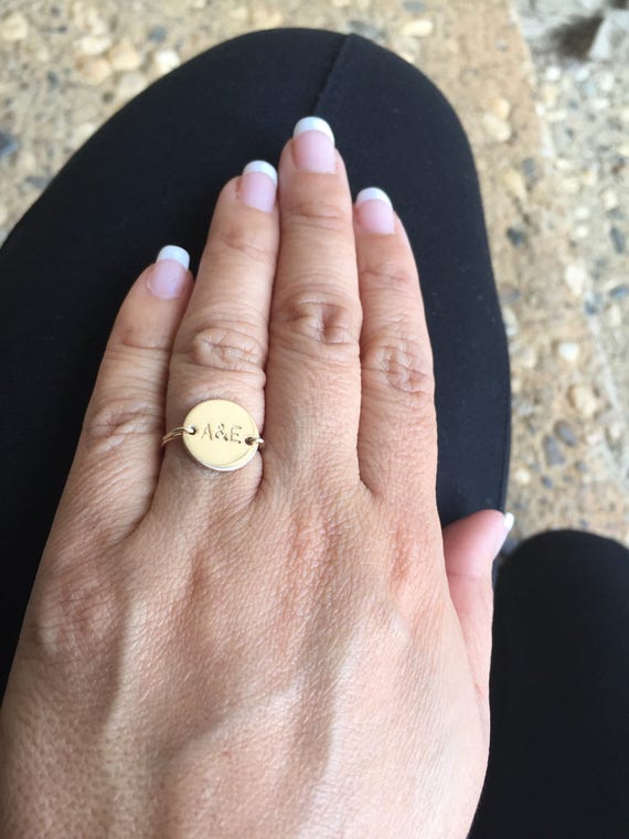 Gold Monogram Band Ring