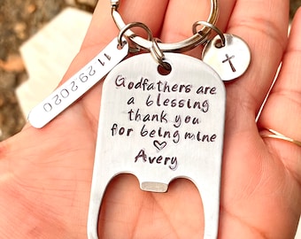 Gifts For Him, Godfather Gift, Godfather Keychain, Communion Gifts, Personalized Keychain, Thank You Gifts, natashaaloha