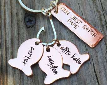 Personalized Father's Day Gifts,Fishing Keychain, Personalized Gifts For Him,Boyfriend Gift,Fishing Gifts, Our Best Catch, natashaaloha