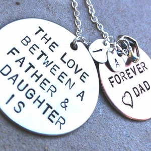 L&#39;amore tra un padre e una figlia è per sempre, figlia regalo, padre figlia collana, personalizzato da papà, padre personalizzato Daught