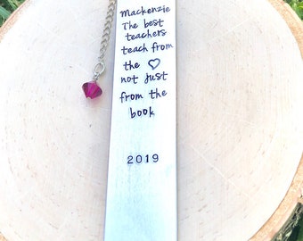 Teacher Personalized Bookmarks , Bookmark, Thank You For Helping Me Write A Chapter In My Story, Teacher Gifts, Natashaaloha,
