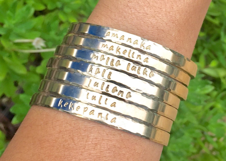 Hawaiian Jewelry Hawaiian Bracelets Hand Stamped Jewelry Etsy