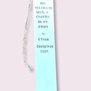 Lesezeichen, Danke, dass Du mir geholfen hast, ein Kapitel in meiner Geschichte zu schreiben, Lehrergeschenke, Abschlussgeschenke, Natashaaloha, personalisierte Geschenke