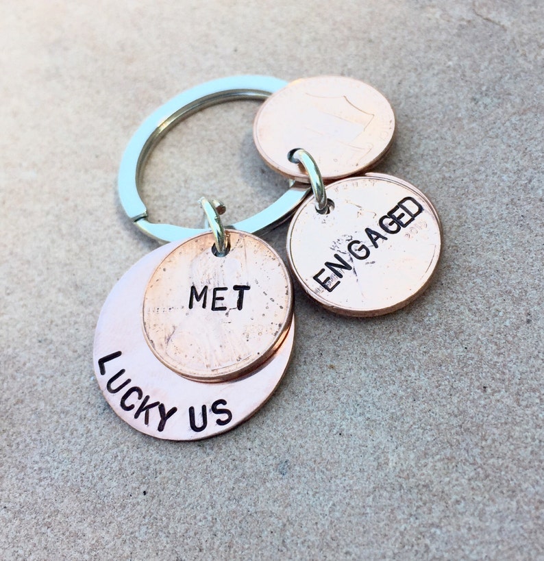Anniversary Gift Keychain Boyfriend Gift Penny Keychains Etsy